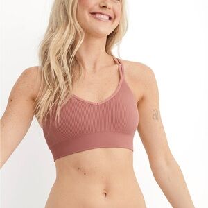 Aerie Ribbed Bralette - Dusty Pink